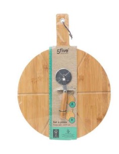 TAGLIERI: vendita online TAGLIERE PIZZA 189624 BAMBOO 37CM CON ROTELLA in offerta