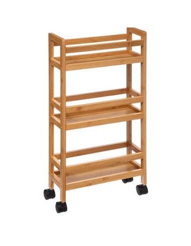 CARRELLI E MENSOLE: vendita online CARRELLO 174521 3 PIANI BAMBOO 36X15X75CM in offerta