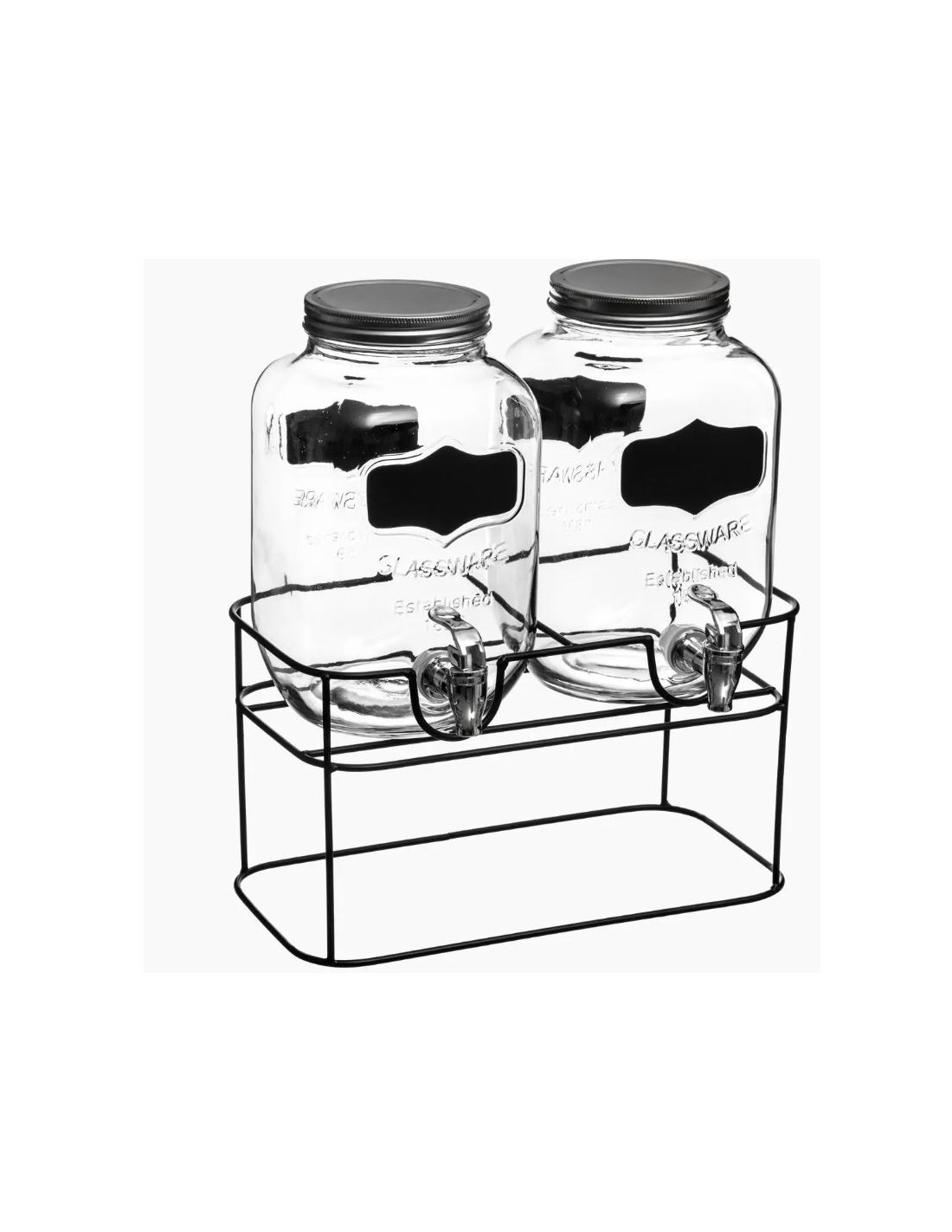 ACCESSORI BAR: vendita online SET 2 DISPENSER 145864 VETRO CON SUPPORTO METALLO in offerta