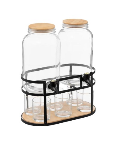 ACCESSORI BAR: vendita online SET 2 DISPENSER 188936 CON 6 BICCHIERI E SUPPORTO METALLO in offerta