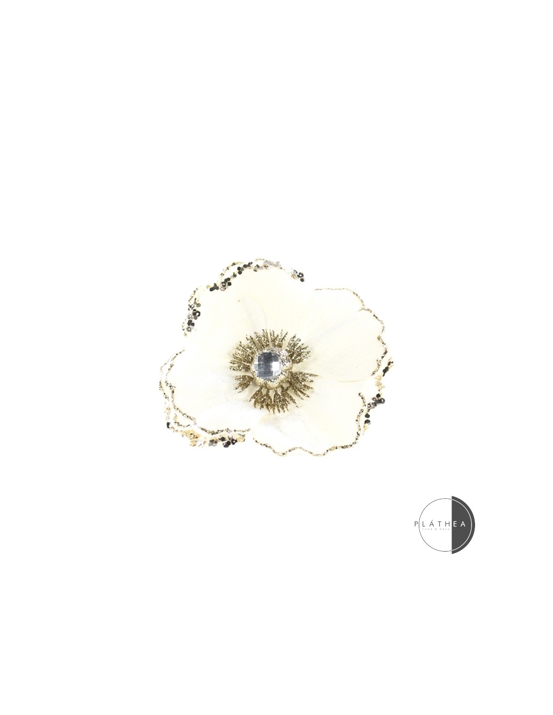 FIORI: vendita online MAGNOLIA BIANCA D15CM CON CLIP POLIESTERE in offerta