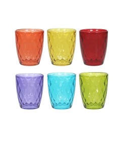 BICCHIERI ACQUA VINO BIBITA: vendita online JENNY CONF 6 BICCHIERI 320CC COLORI ASSORTITI in offerta