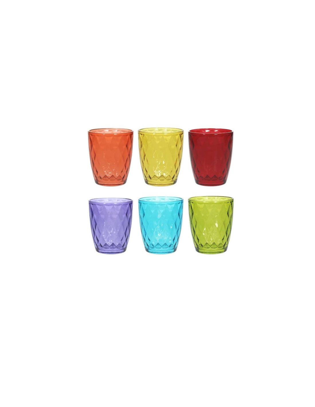 BICCHIERI ACQUA VINO BIBITA: vendita online JENNY CONF 6 BICCHIERI 320CC COLORI ASSORTITI in offerta