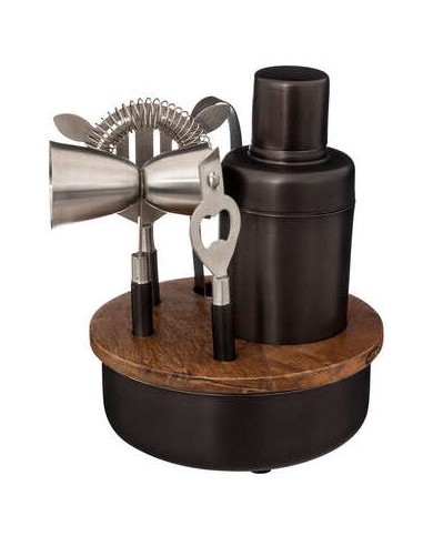 ACCESSORI VARI: vendita online SET COCKTAIL 194906 ACCIAIO CON BASE LEGNO in offerta