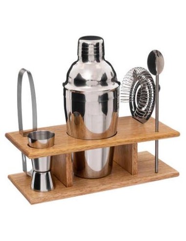 ACCESSORI VARI: vendita online SET 6PZ COCKTAIL 188944 ACCIAIO SUPPORTO LEGNO in offerta