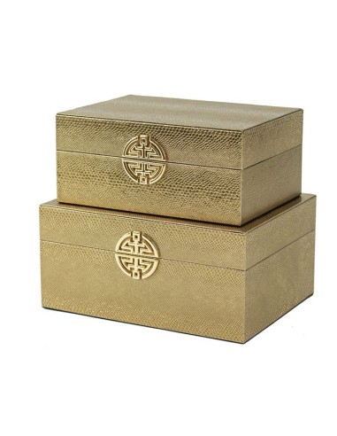 OGGETTISTICA: vendita online SCATOLA BOX 801802 2 MISURA ORO LEGNO/PVC in offerta