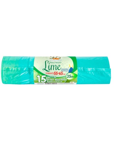 SACCHI IMMONDIZIA: vendita online CONF 15 SACCHI PATT 35LT VERDE 55X65 in offerta