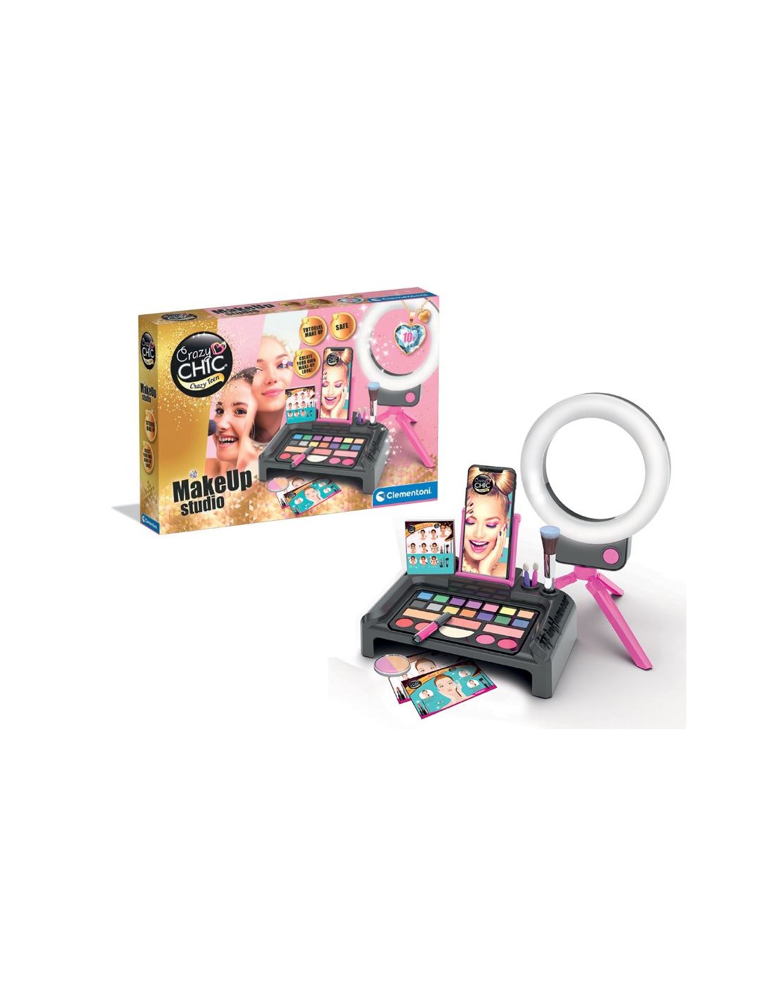 GIOCHI GIRL: vendita online CLEMENTONI CRAZY CHIC MAKE-UP STUDIO COSMETICI SICURI PER BAMBINI in offerta