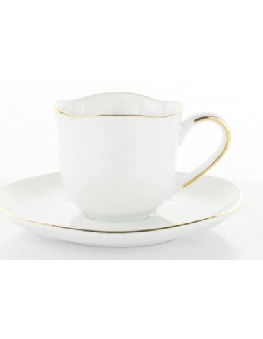 TAZZE CAFFE' E LATTE: vendita online SET 6TZ CAFFE ONIX WHITE GOLD LINE in offerta