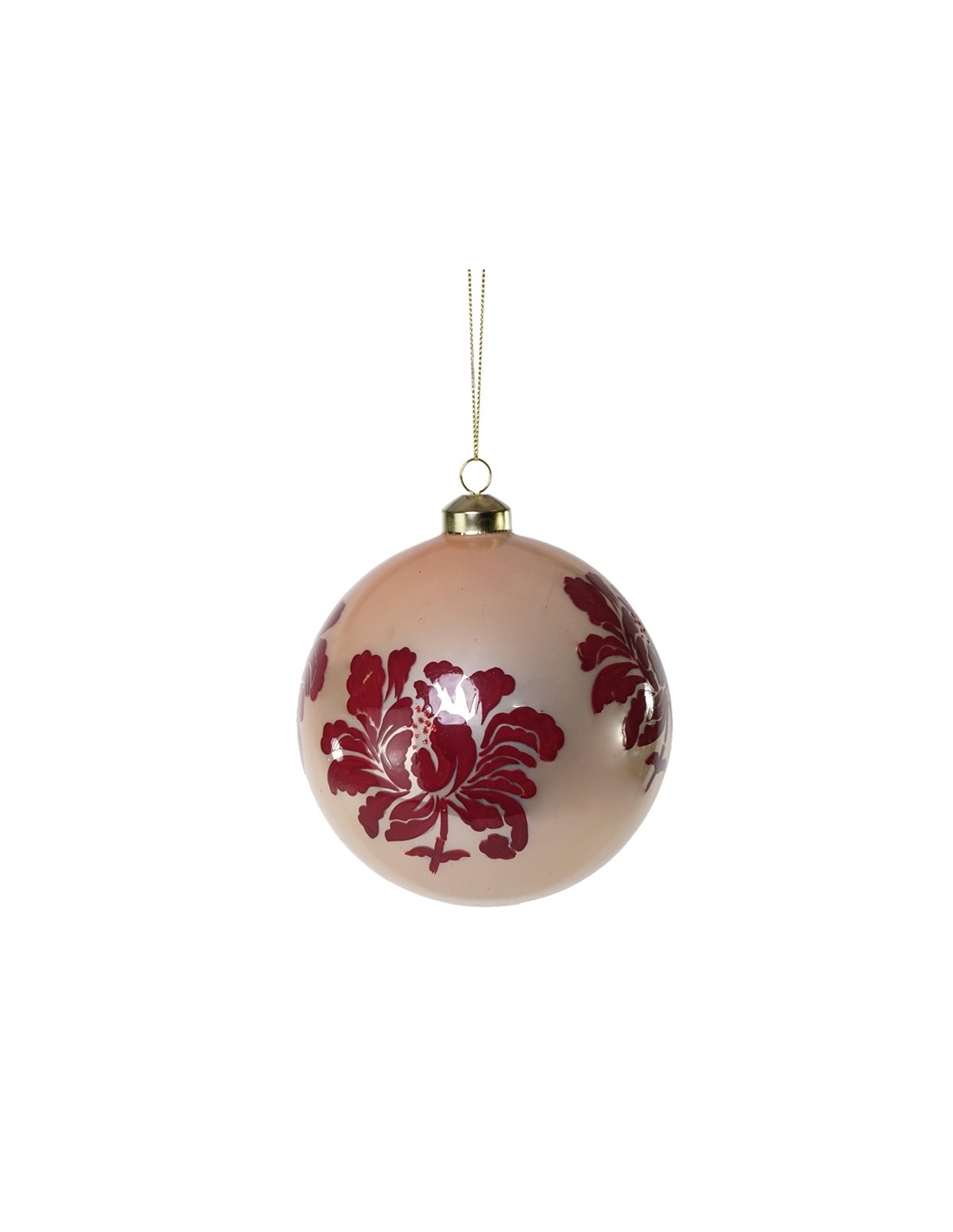 SFERE E PENDAGLI: vendita online PALLA ORO DEC.FIORI ROSSI D.10CM VETRO in offerta