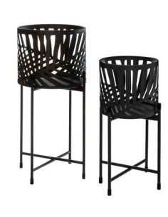 VASO 168555 1 MIS METALLO NERO 19X45,3CM CON SUPPORTO su Shop in Casa