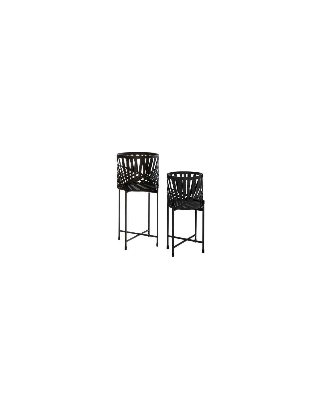 VASO 168555 1 MIS METALLO NERO 19X45,3CM CON SUPPORTO su Shop in Casa