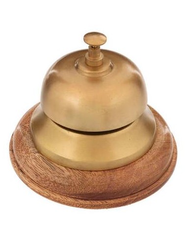 CAMPANELLO DA BANCO 193278 LEGNO/ALLUMINIO DORATO su Shop in Casa