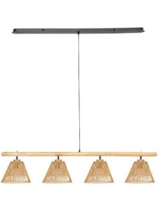 LAMPADARIO 195357 4 LUCI 132X25X29CM LEGNO/METALLO su Shop in Casa