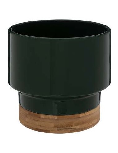 VASO 196719C CERAMICA/BAMBOO VERDE FORESTA 16X15CM