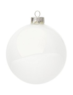 SFERE E PENDAGLI: vendita online Sfera di Natale in Vetro Bianco Lucido 10CM, La Magia di Natale a Casa Tua in offerta