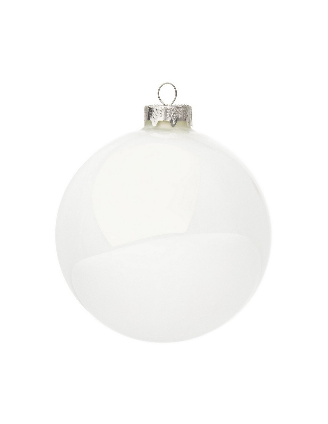 SFERE E PENDAGLI: vendita online Sfera di Natale in Vetro Bianco Lucido 10CM, La Magia di Natale a Casa Tua in offerta