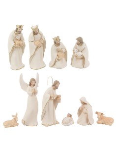 OGGETTISTICA NATALE: vendita online Natività Celestial bianca 10 figure in poliresina, statuine natalizie eleganti, presepe m...
