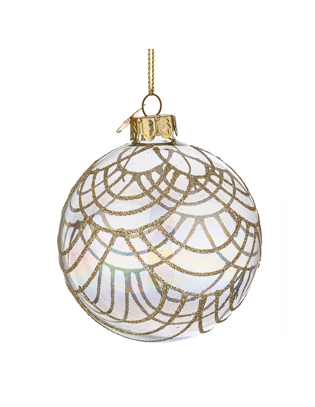 SFERE E PENDAGLI: vendita online Sfera in Vetro Prism Iridescente 8 cm,Decorazione Natalizia per Aggiungere la Magia di Natal...