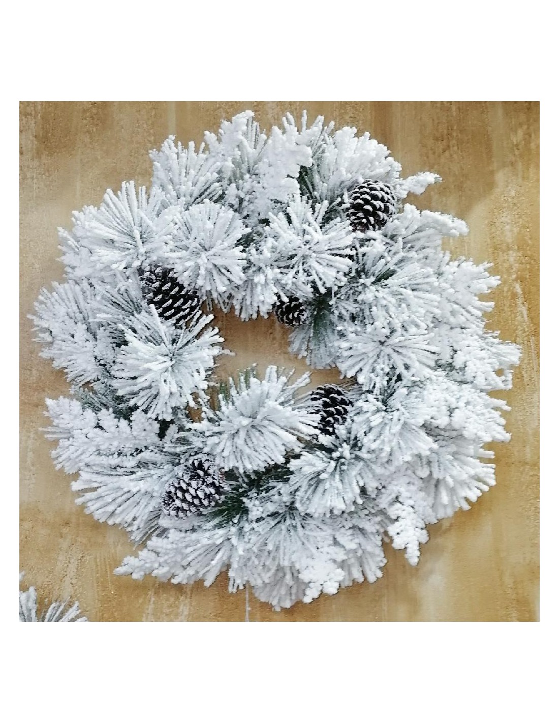 DIETROPORTA: vendita online Dietroporta di Natale innevato Chamonix 40 cm con pigne, decorazione festiva elegante, La magia d...