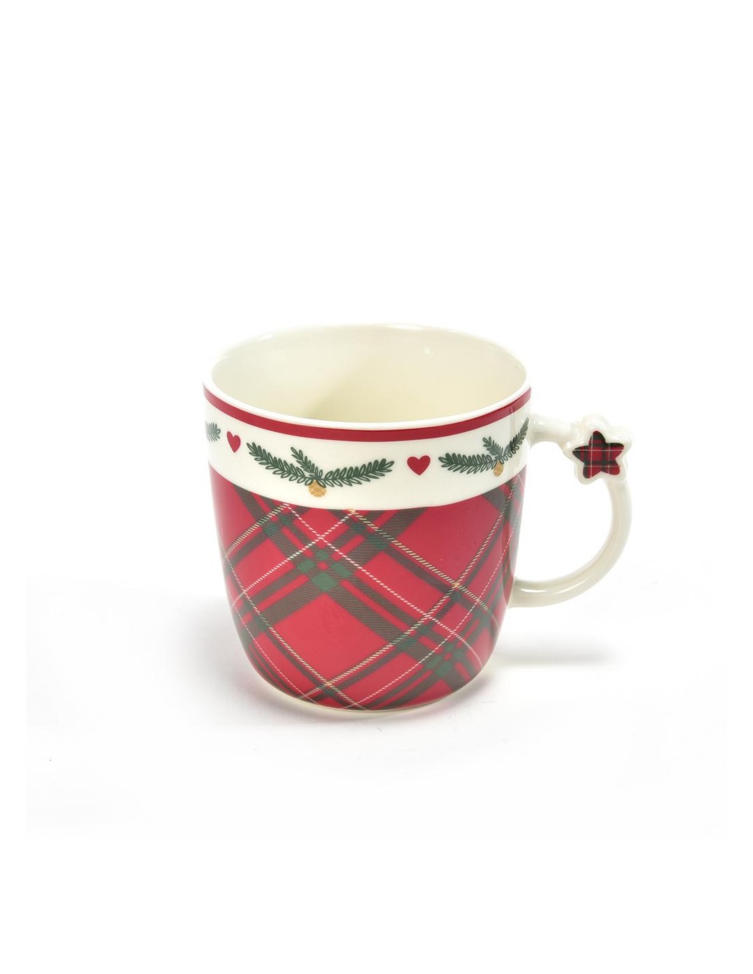 PORCELLANE: vendita online Tazza in Ceramica Tartano Rossa da 350ml - La Magia di Natale a casa tua in offerta