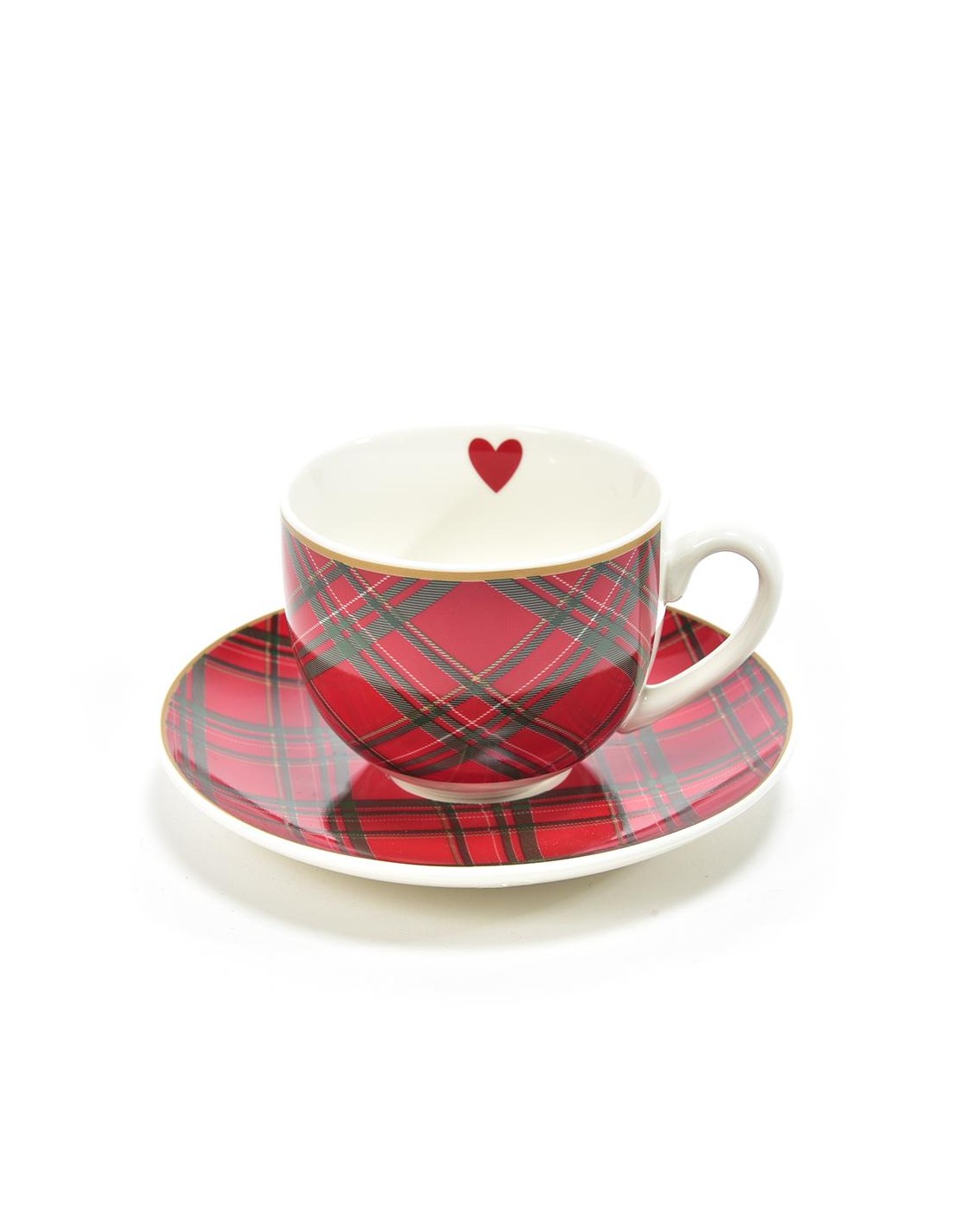 PORCELLANE: vendita online Tazza da Tè Rossa 240ml con Piattino - La Magia di Natale a casa tua in offerta