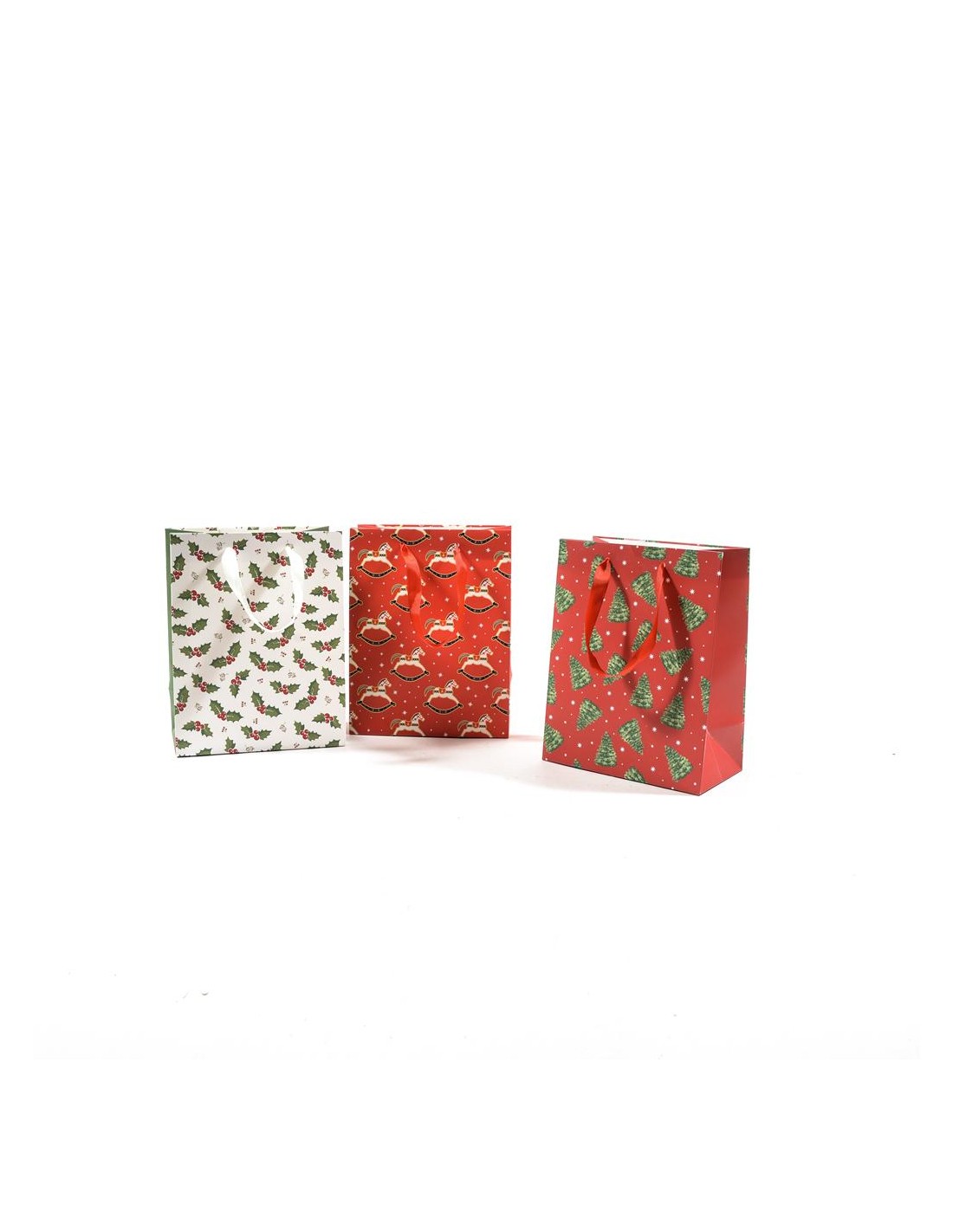 SACCHETTO NATALIZIO 17,8X10,2X22,9CM ASSORTITO su Shop in Casa