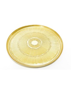 VASSOIO VETRO LINES ORO D33CM su Shop in Casa
