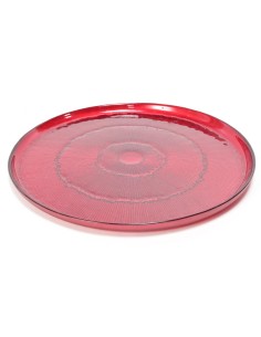 VASSOIO VETRO LINES ROSSO D33CM su Shop in Casa