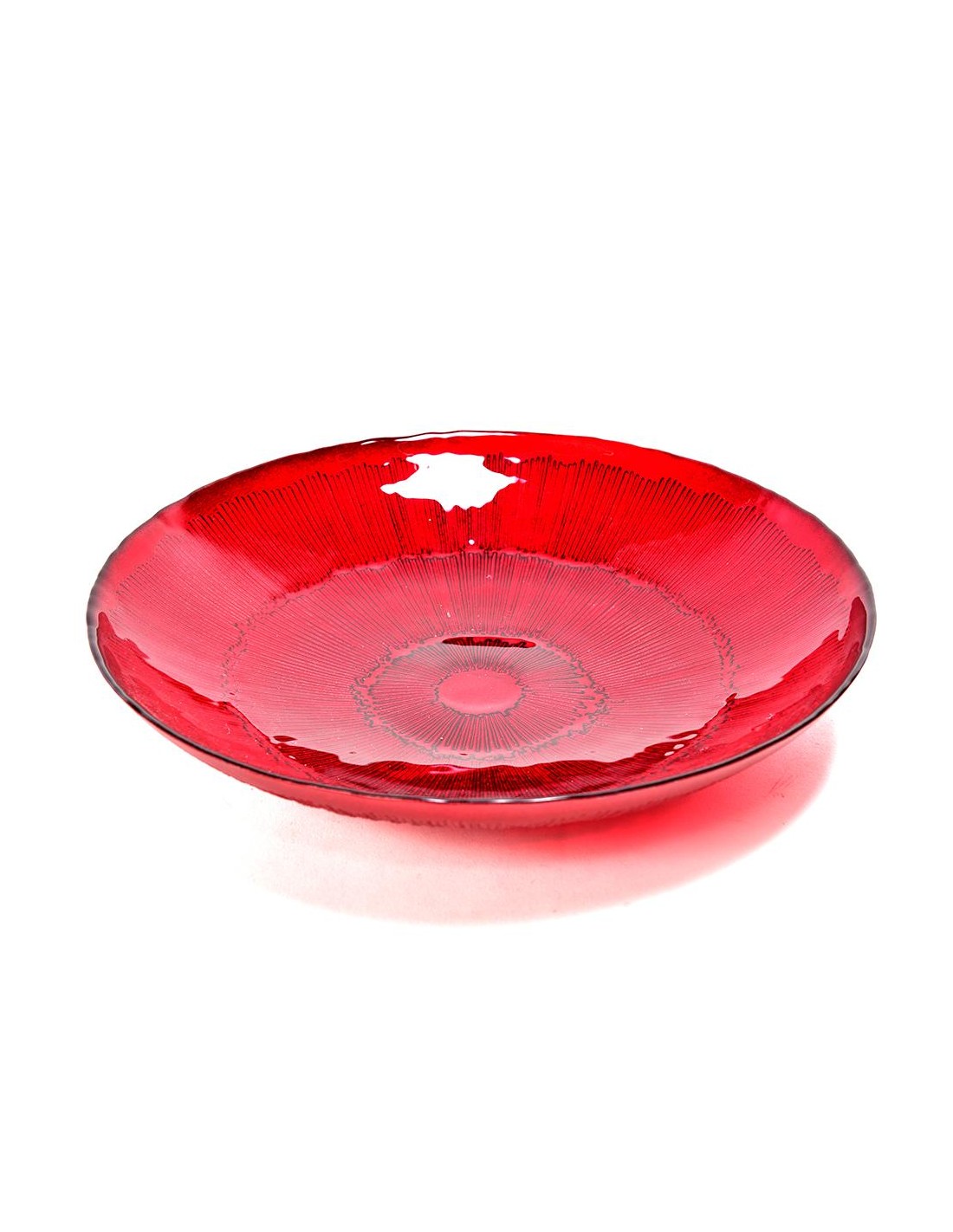 CENTROTAVOLA VETRO LINES ROSSO 30X6CM su Shop in Casa
