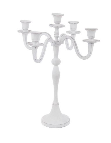 CANDELABRO 0186237 NORAH 5P BIANCO 36X36X43CM