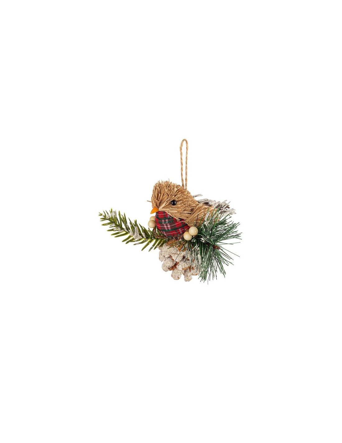 SFERE E PENDAGLI: vendita online Pendente Uccellino con Pigna 8x6x10 cm, Decorazione Natalizia Delicata per Aggiungere la Mag...