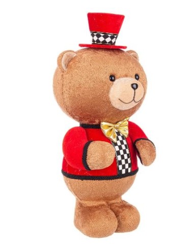 OGGETTISTICA NATALE: vendita online Orso Vestito Rosso con Cappello 22x20x48 cm, Decorazione Natalizia Festiva per Aggiungere...