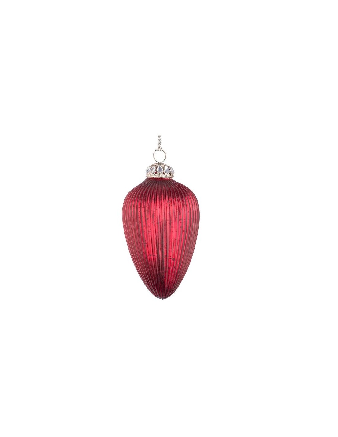 SFERE E PENDAGLI: vendita online Pendente di Natale in Vetro Genteel 7cm Rosso, La Magia di Natale per Eleganti Decorazioni i...