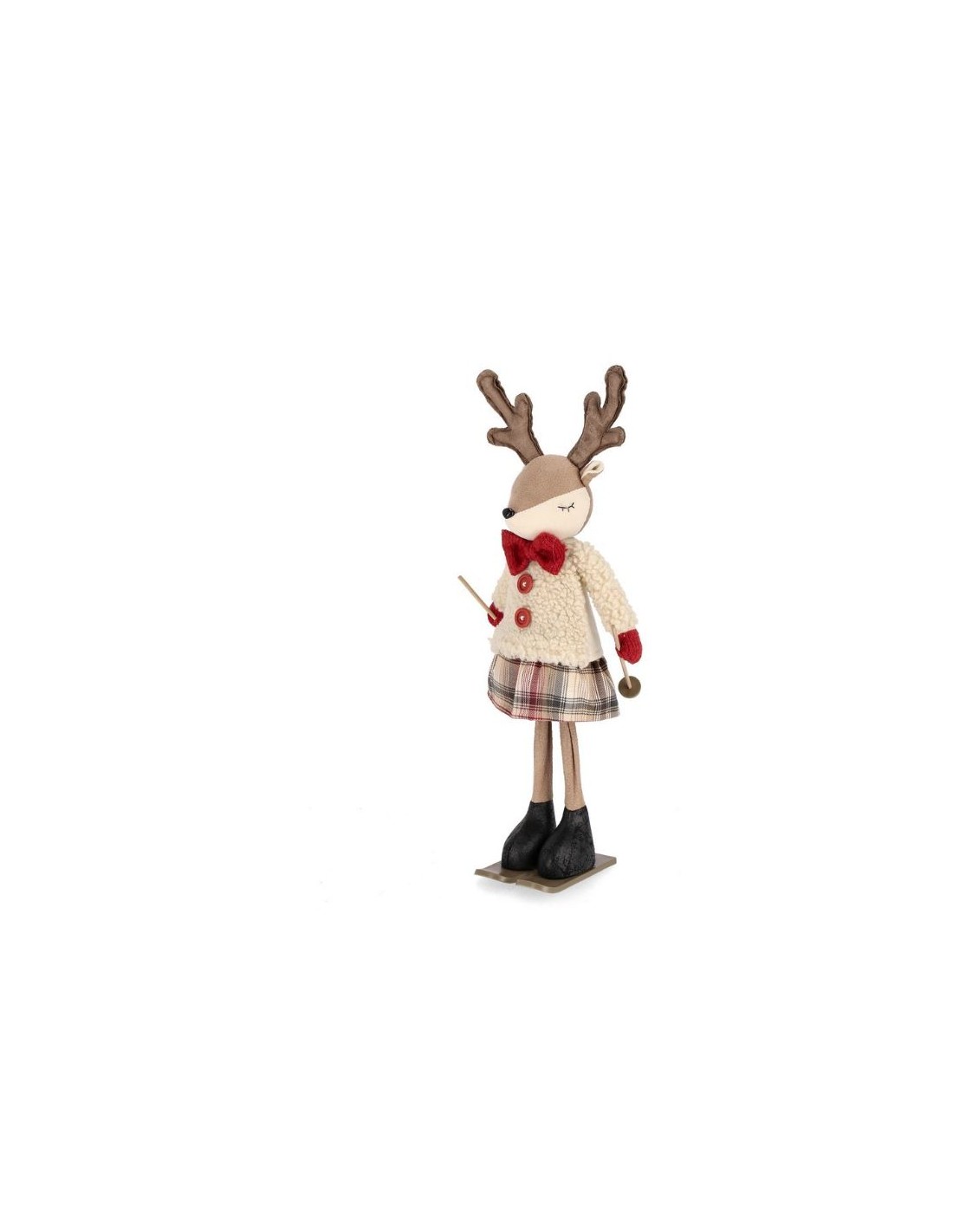 OGGETTISTICA NATALE: vendita online Renna di Natale Jonny con Gonna e Sci, 16x12x38cm, La Magia di Natale per Decorazioni Fes...