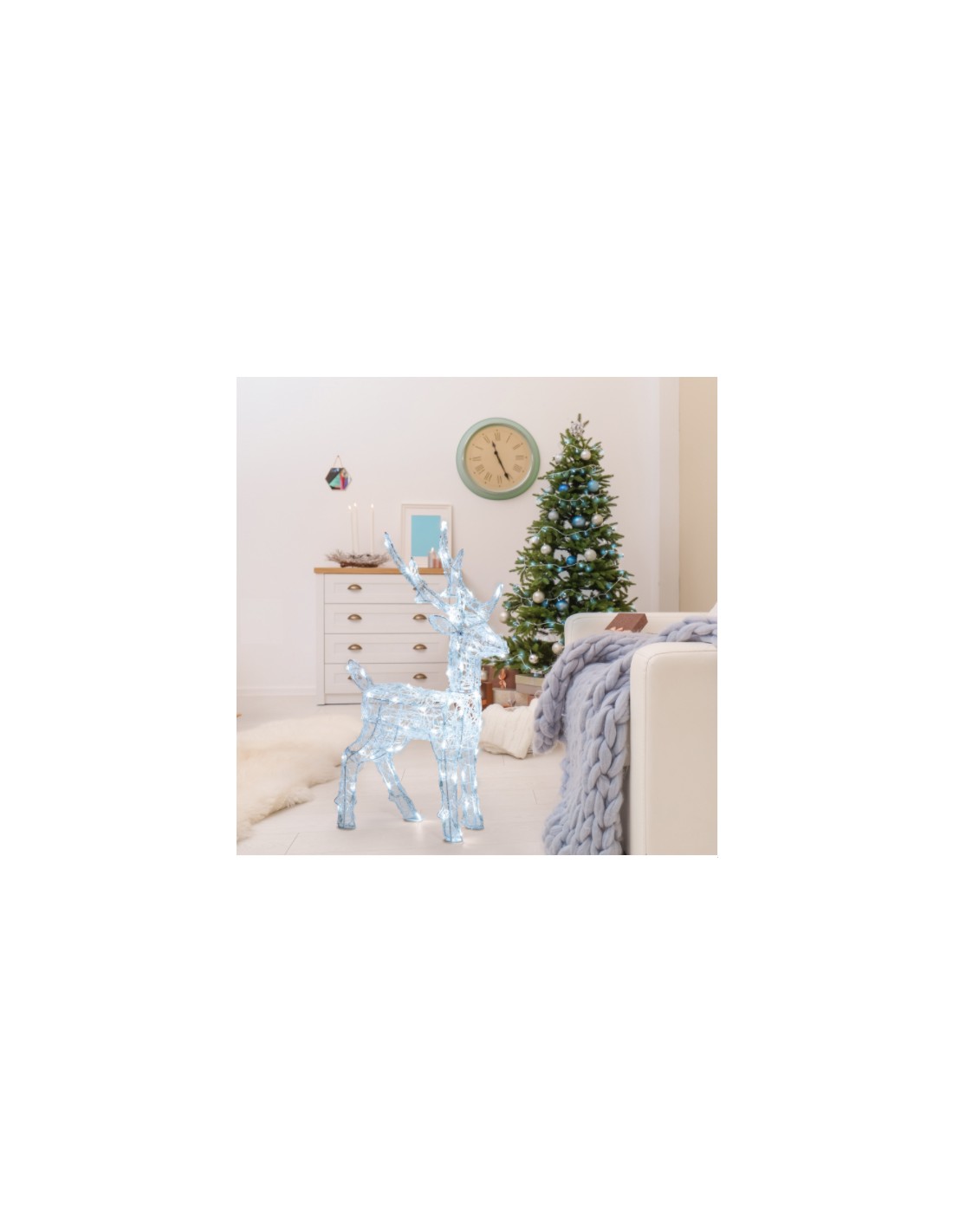 LUCI DI NATALE: vendita online RENNA 3D 05990 65CM 80LED BIANCO in offerta