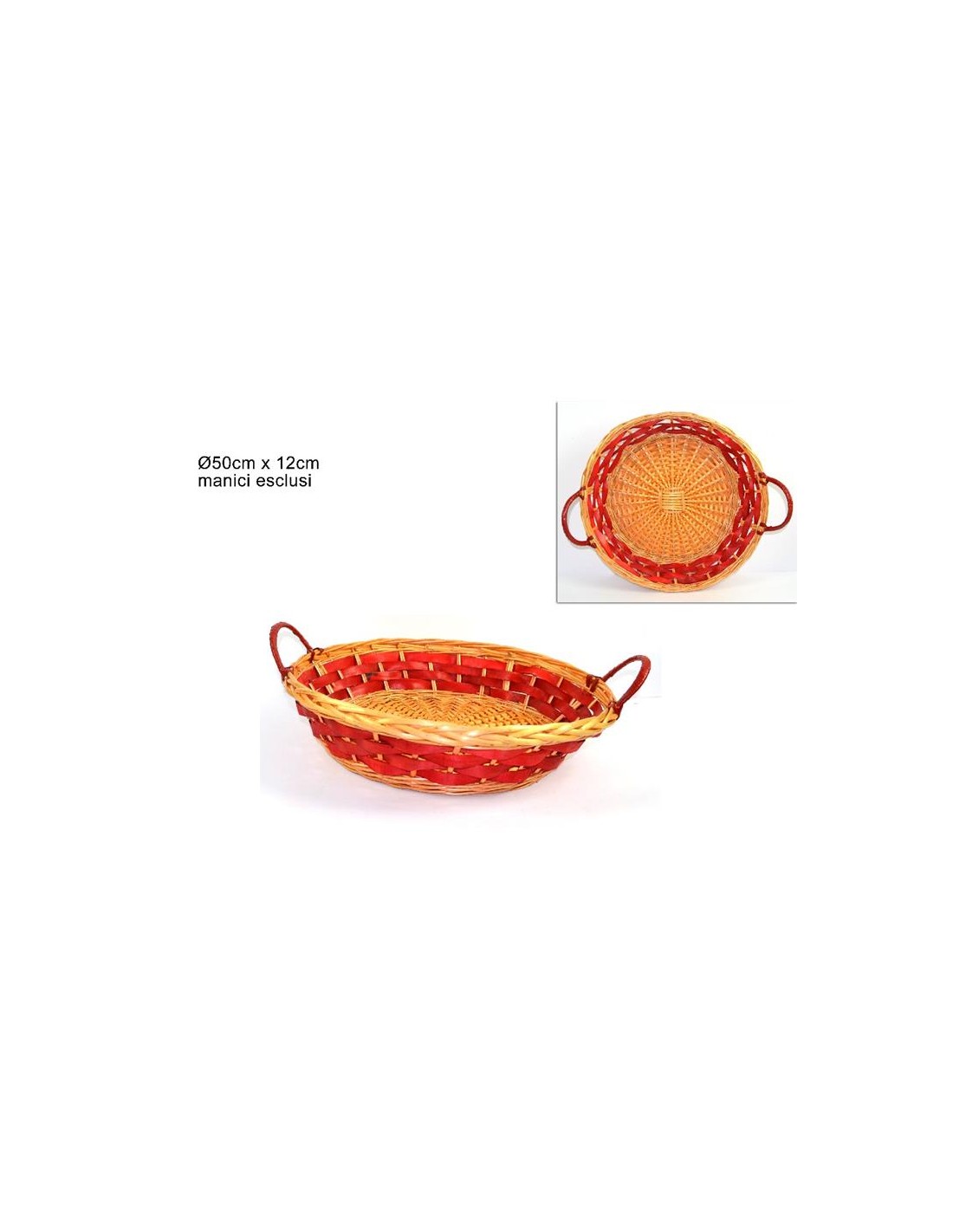 CESTA 38014 TONDA FASCIA ROSSA 50CM (0330)