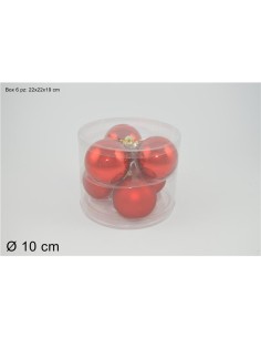 SFERE E PENDAGLI: vendita online CONF 6 SFERE 58933 ROSSO 10CM VETRO in offerta