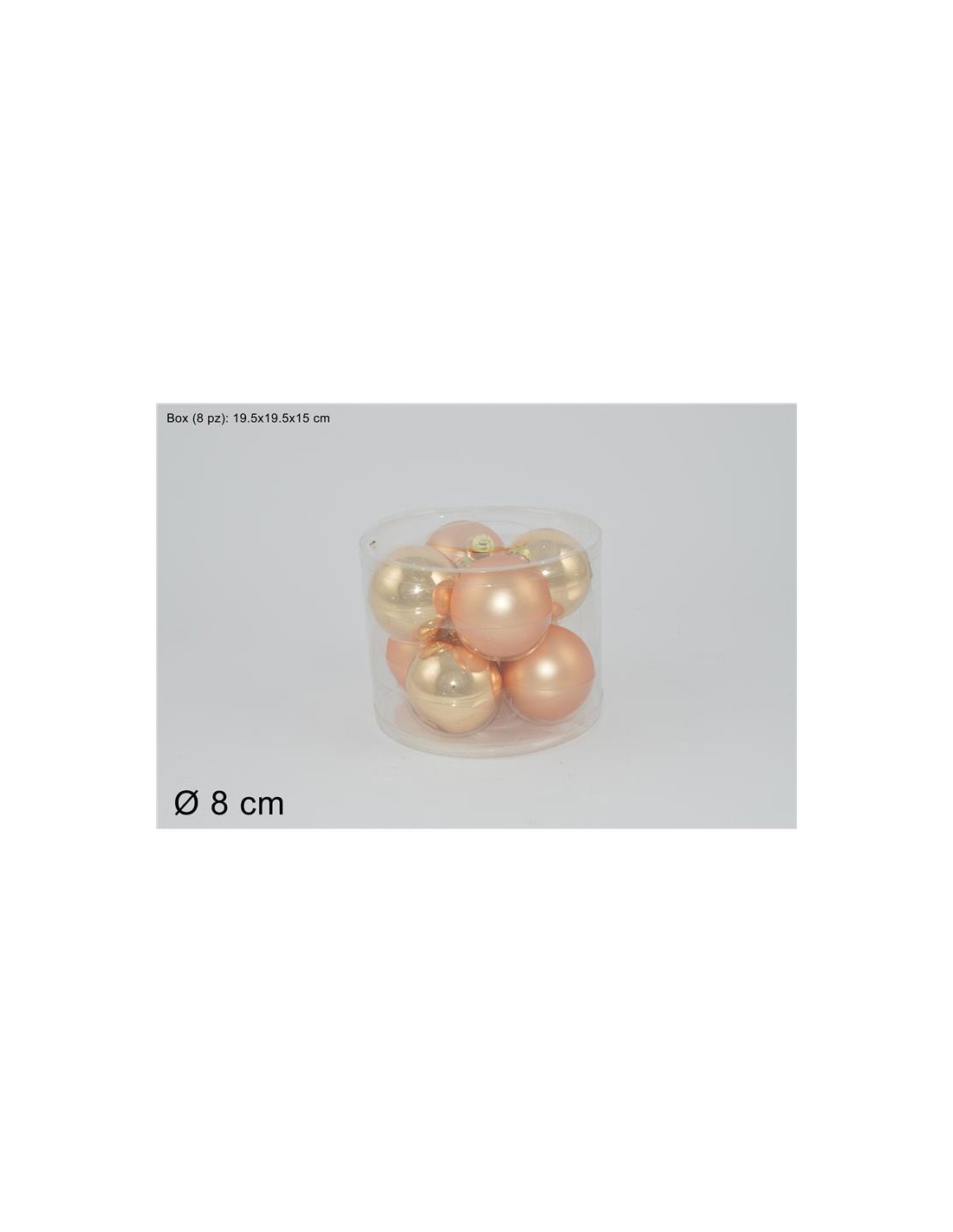 CONF 8 SFERE 59030 ORO 8CM VETRO