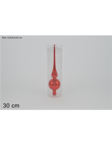PUNTALE 59324 VETRO 30CM ROSSO LUCIDO