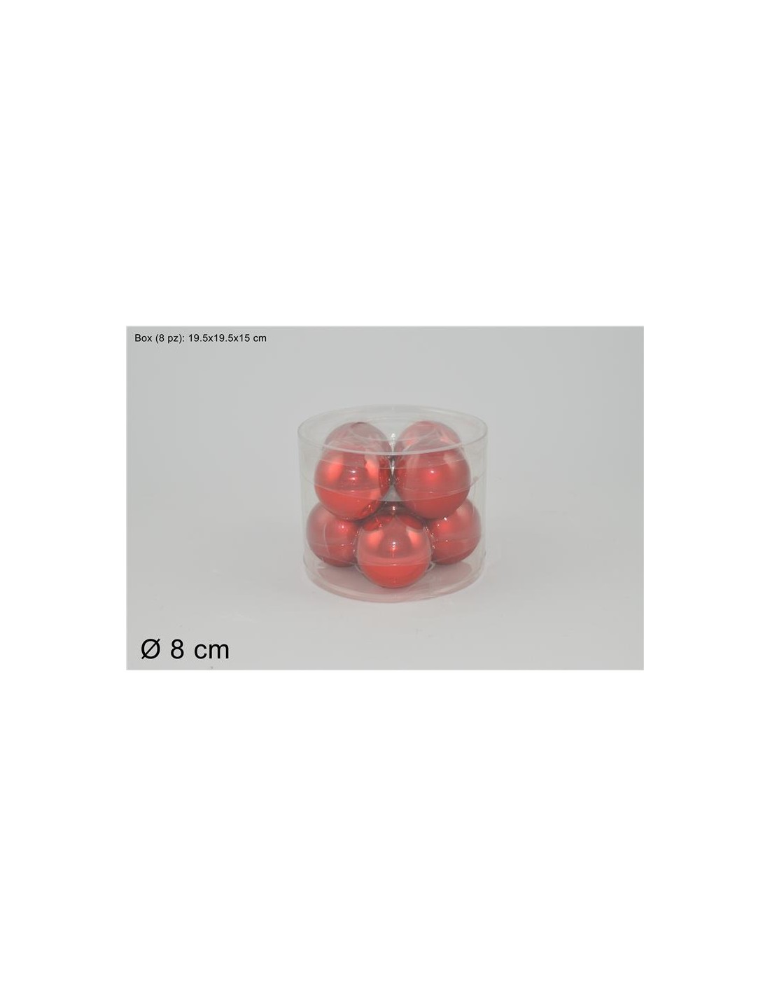 CONF 8 SFERE 59029 ROSSO 8CM ASSORT