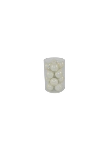 CONF 16 SFERE 59169 VETRO 6CM B.CO PERLA