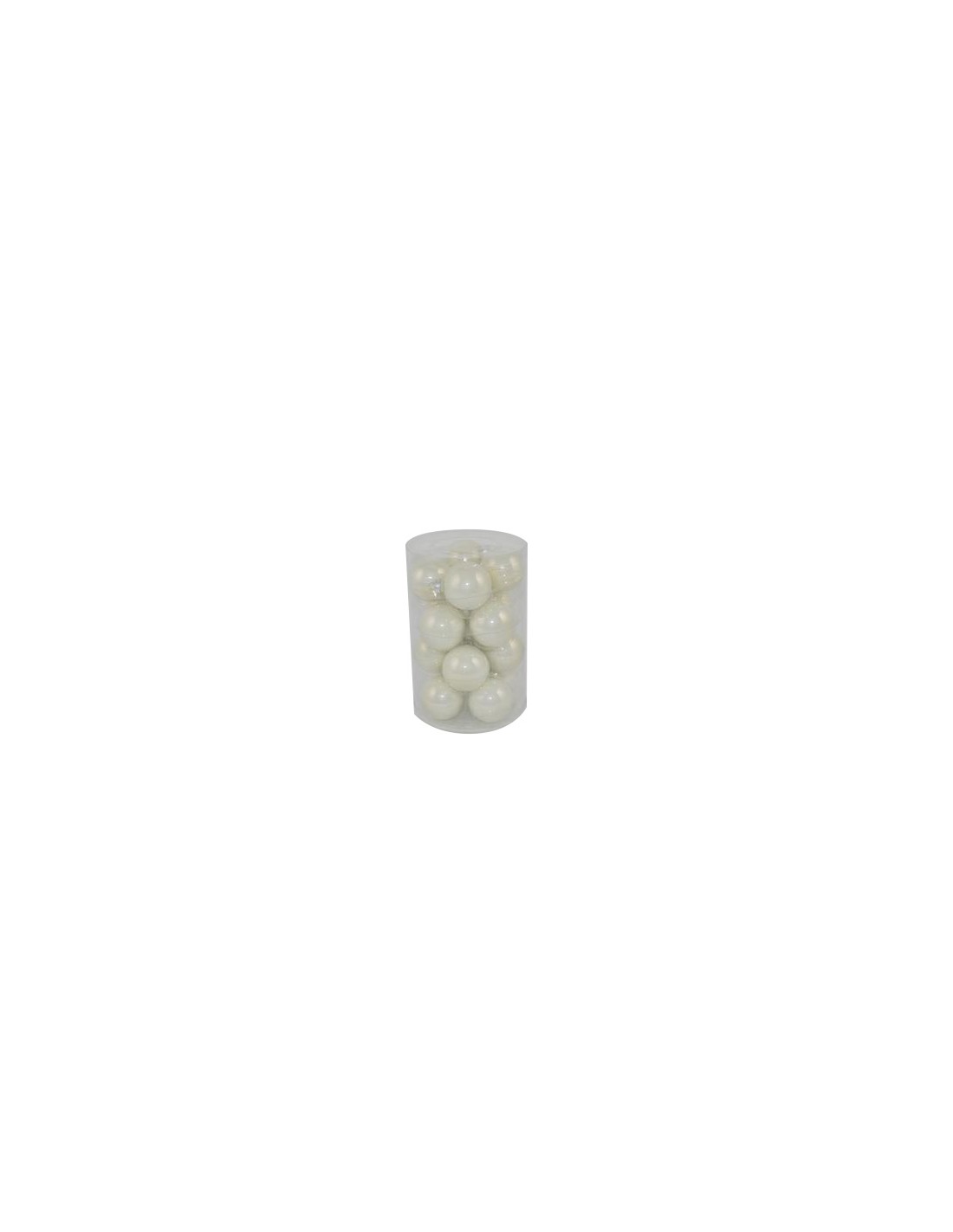 CONF 16 SFERE 59169 VETRO 6CM B.CO PERLA