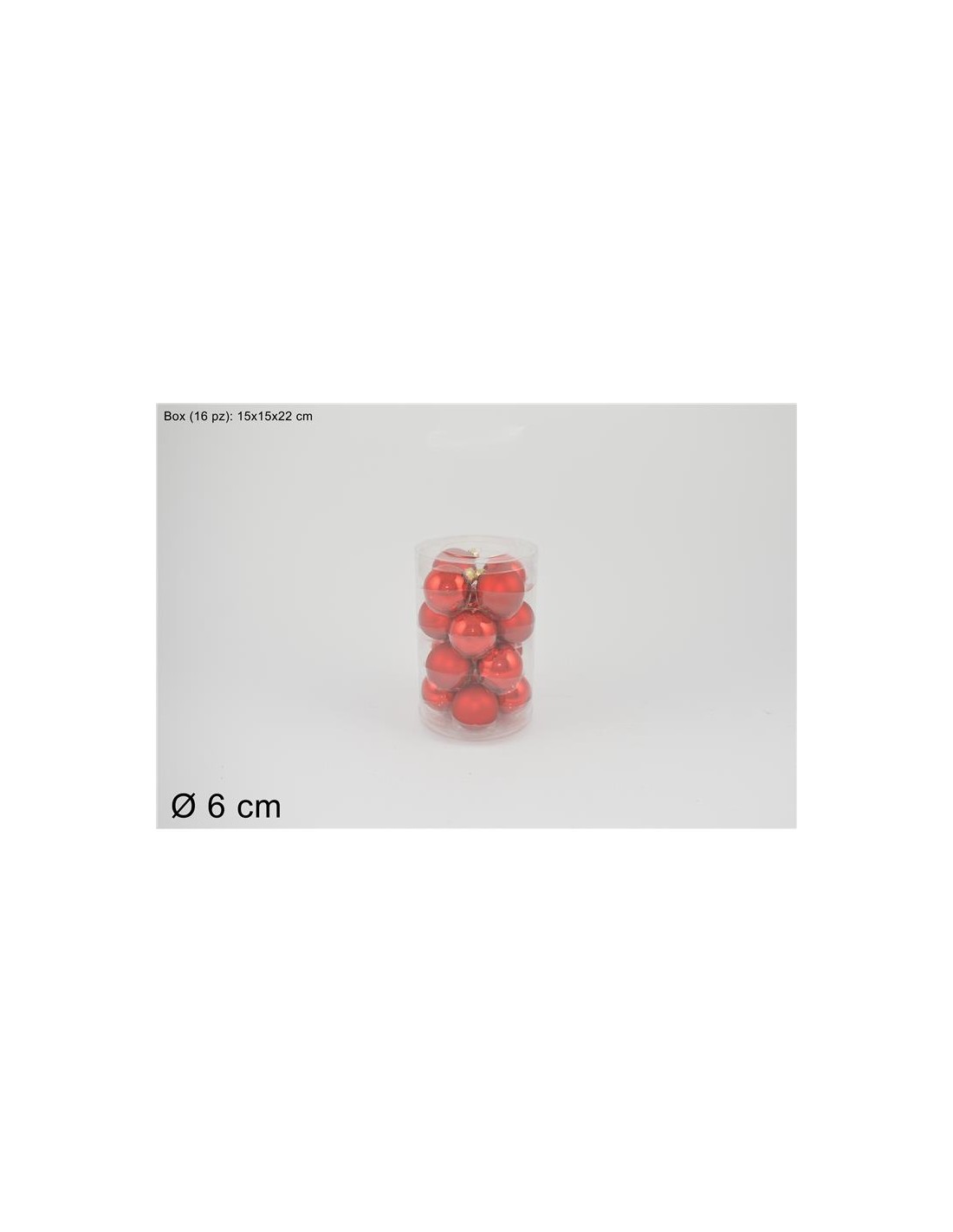 CONF 16 SFERE 59174 VETRO 6CM ROSSO (0258)