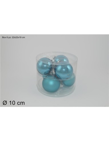 SET 6PALLE VETRO LUCIDA/OPACA 10CM 2ASS.BLU 10251601/B-S&M