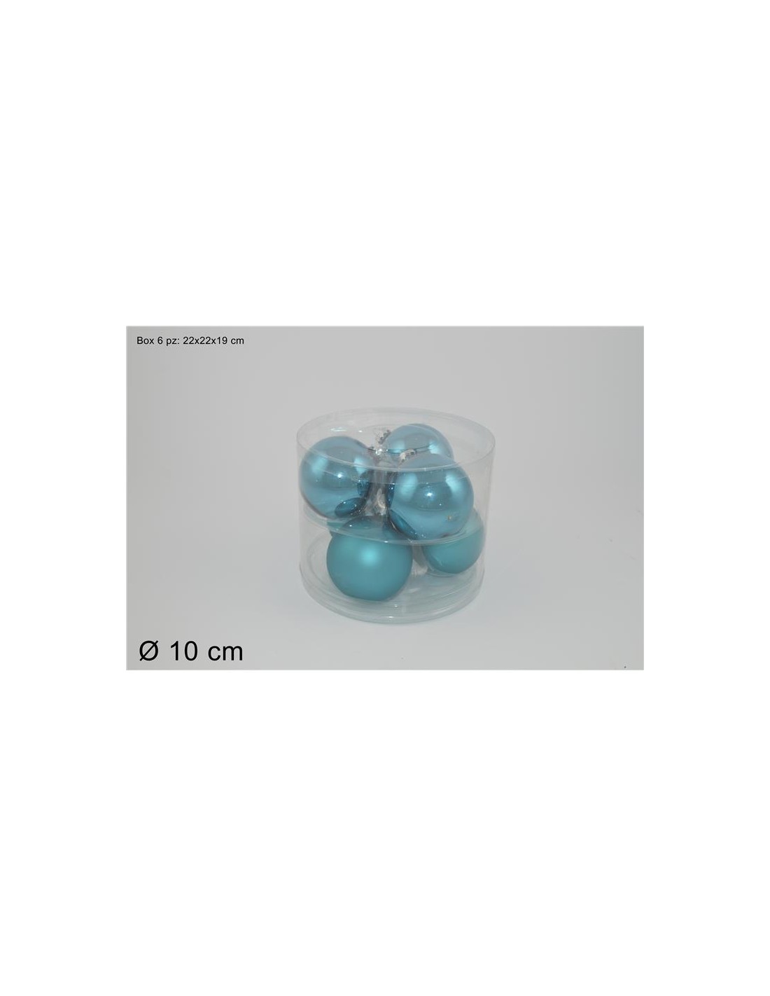 SET 6PALLE VETRO LUCIDA/OPACA 10CM 2ASS.BLU 10251601/B-S&M