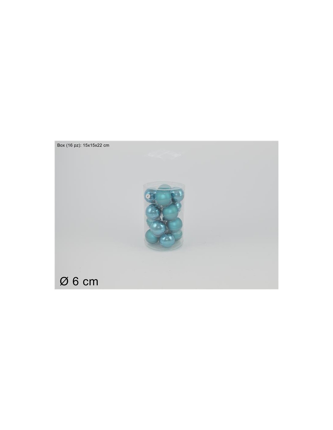 SET 16 PALLE VETRO LUCIDA/OPACA 6CM 2ASS BLU 10251605-16/BL-S&M