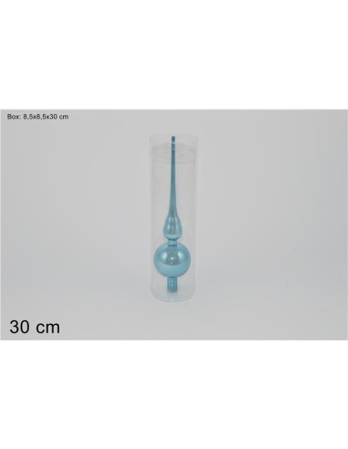 PUNTALE VETRO ALBERO 30CM LUCIDO BLU (10251610-30/BL-SHINY)