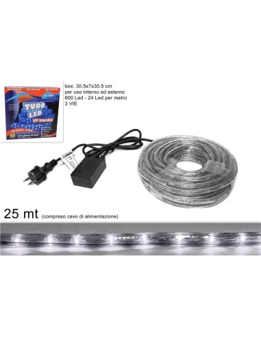 TUBO LED 25MT 3 VIE BIANCO FREDDOJH-3LED-W-25M