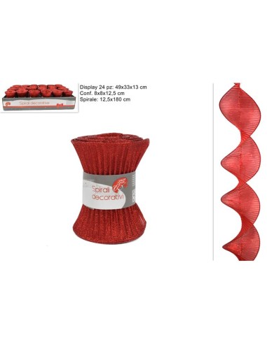 DECORAZIONE TESSUTO SPIRALE 12.5X180CM  ROSSO HJ2017-1694-12.5